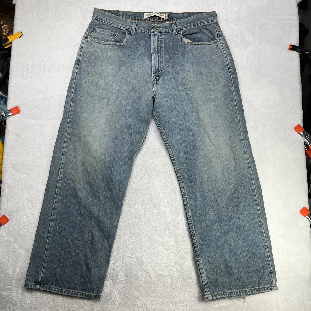 Levi's 559 Loose Straight Jeans Men's Blue Denim Pockets‎ Classic 37X29 - Flaws